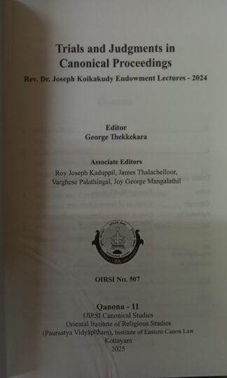 Trials and Judgements in Canonical Procedings